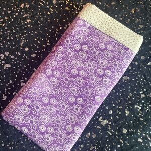 Handmade purple soft fabric, padded, lined eyeglasses & sunglasses pouch / case